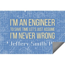 Engineer Quotes Indoor / Outdoor Rug - 6'x8' w/ Name or Text