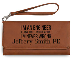 Engineer Quotes Ladies Leatherette Wallet - Laser Engraved (Personalized)