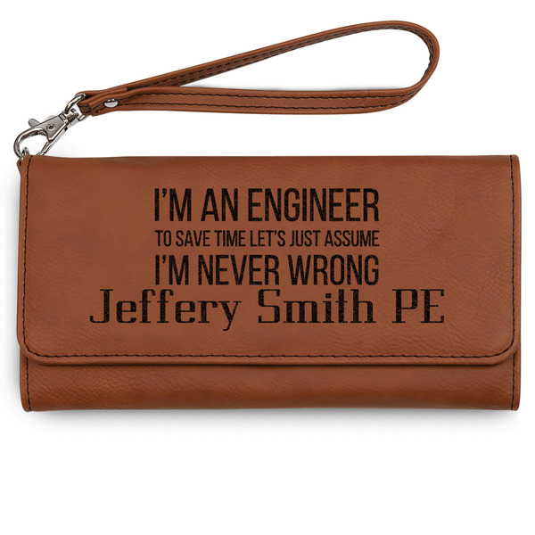 Custom Engineer Quotes Ladies Leatherette Wallet - Laser Engraved (Personalized)