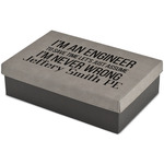 Engineer Quotes Large Gift Box w/ Engraved Leather Lid (Personalized)