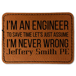 Engineer Quotes Faux Leather Iron On Patch - Rectangle (Personalized)