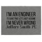 Engineer Quotes Medium Gift Box with Engraved Leather Lid - Approval