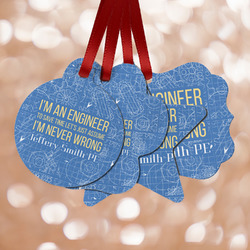 Engineer Quotes Metal Ornaments - Double Sided w/ Name or Text