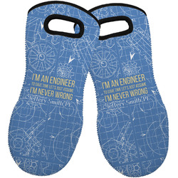 Engineer Quotes Neoprene Oven Mitts - Set of 2 w/ Name or Text