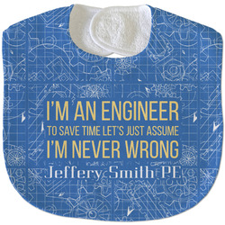 Engineer Quotes Velour Baby Bib w/ Name or Text