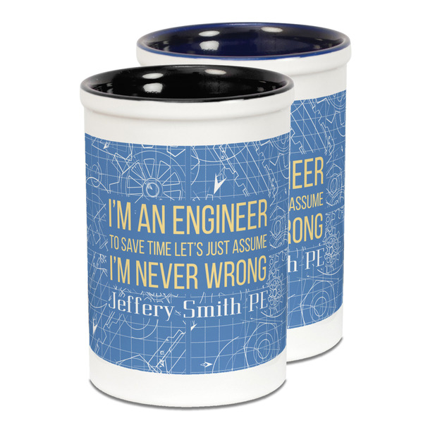 Custom Engineer Quotes Ceramic Pencil Holder - Large