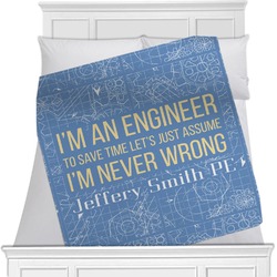 Engineer Quotes Minky Blanket - Toddler / Throw - 60"x50" - Single Sided (Personalized)