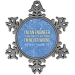 Engineer Quotes Vintage Snowflake Ornament (Personalized)