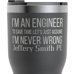 Engineer Quotes RTIC Tumbler - Black - Engraved Front (Personalized)