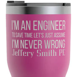 Engineer Quotes RTIC Tumbler - Magenta - Laser Engraved - Double-Sided (Personalized)