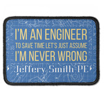 Engineer Quotes Iron On Rectangle Patch w/ Name or Text