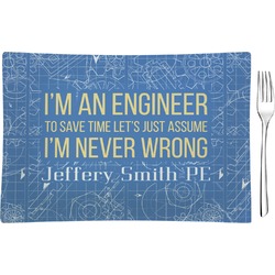 Engineer Quotes Rectangular Glass Appetizer / Dessert Plate - Single or Set (Personalized)