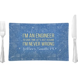 Engineer Quotes Glass Rectangular Lunch / Dinner Plate (Personalized)