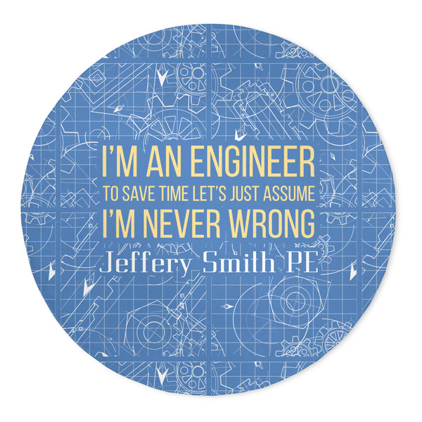 Custom Engineer Quotes 5' Round Indoor Area Rug (Personalized)