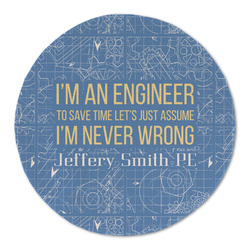 Engineer Quotes Round Linen Placemat - Single Sided (Personalized)