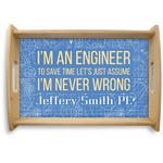 Engineer Quotes Natural Wooden Tray - Small (Personalized)