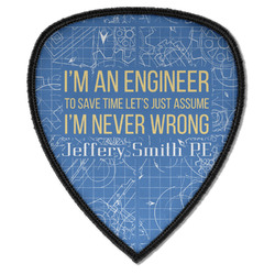 Engineer Quotes Iron on Shield Patch A w/ Name or Text