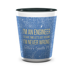 Engineer Quotes Ceramic Shot Glass - 1.5 oz - Two Tone - Set of 4 (Personalized)