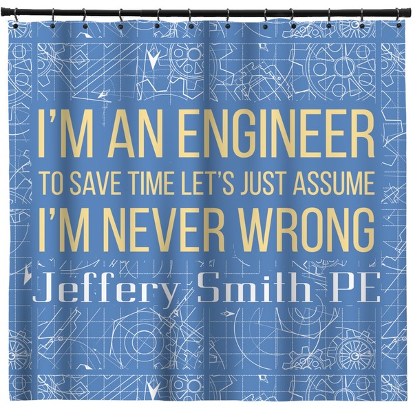 Custom Engineer Quotes Shower Curtain - Custom Size (Personalized)