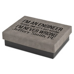 Engineer Quotes Small Gift Box w/ Engraved Leather Lid (Personalized)