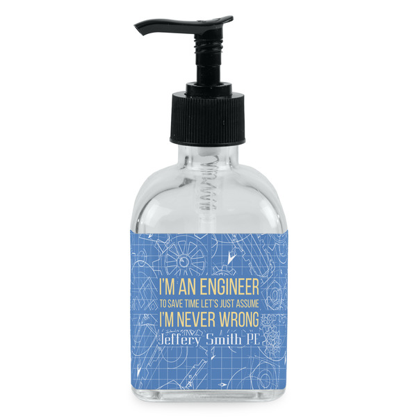 Custom Engineer Quotes Glass Soap & Lotion Bottle - Single Bottle (Personalized)