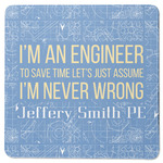 Engineer Quotes Square Rubber Backed Coaster (Personalized)