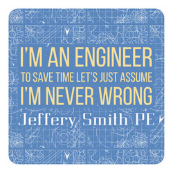 Engineer Quotes Square Decal - Large (Personalized)
