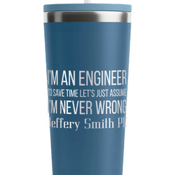 Engineer Quotes RTIC Everyday Tumbler with Straw - 28oz - Steel Blue - Double-Sided (Personalized)