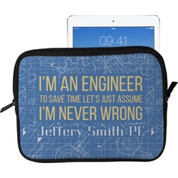 Engineer Quotes Tablet Case / Sleeve - Large (Personalized)