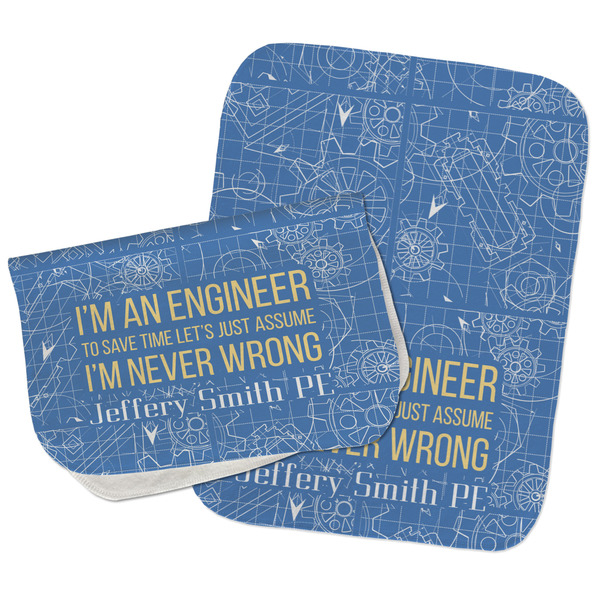 Custom Engineer Quotes Burp Cloths - Fleece - Set of 2 w/ Name or Text