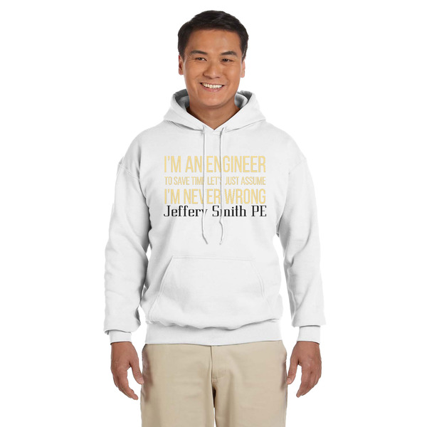 Custom Engineer Quotes Hoodie - White - 2XL (Personalized)