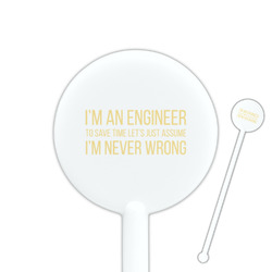Engineer Quotes 5.5" Round Plastic Stir Sticks - White - Double Sided
