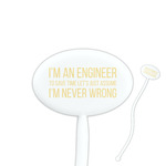 Engineer Quotes 7" Oval Plastic Stir Sticks - White - Double Sided