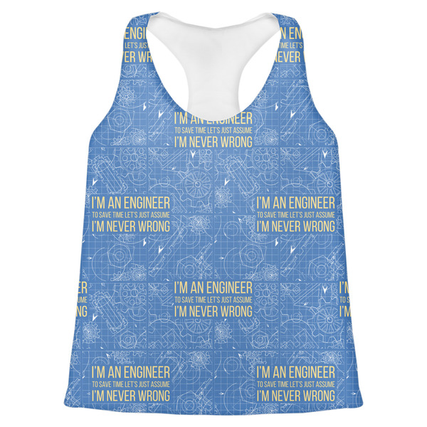 Custom Engineer Quotes Womens Racerback Tank Top - Small