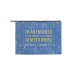 Engineer Quotes Zipper Pouch - Small - 8.5"x6" (Personalized)