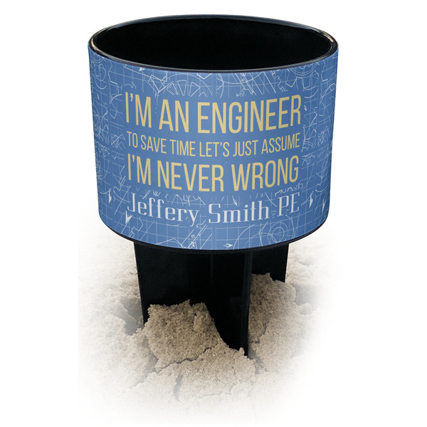 Custom Engineer Quotes Black Beach Spiker Drink Holder (Personalized)