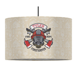 Firefighter 12" Drum Pendant Lamp - Fabric (Personalized)