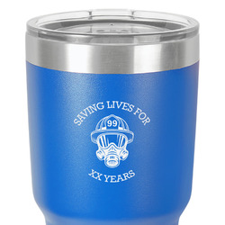Firefighter 30 oz Stainless Steel Tumbler - Royal Blue - Single-Sided (Personalized)