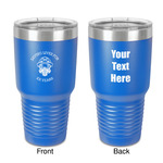 Firefighter 30 oz Stainless Steel Tumbler - Royal Blue - Double-Sided (Personalized)