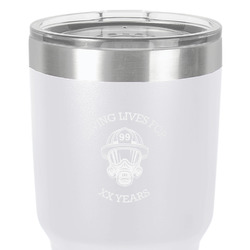 Firefighter 30 oz Stainless Steel Tumbler - White - Single-Sided (Personalized)