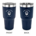 Firefighter 30 oz Stainless Steel Tumbler - Navy - Double Sided (Personalized)