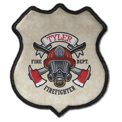 Firefighter Iron On Shield Patch C w/ Name or Text