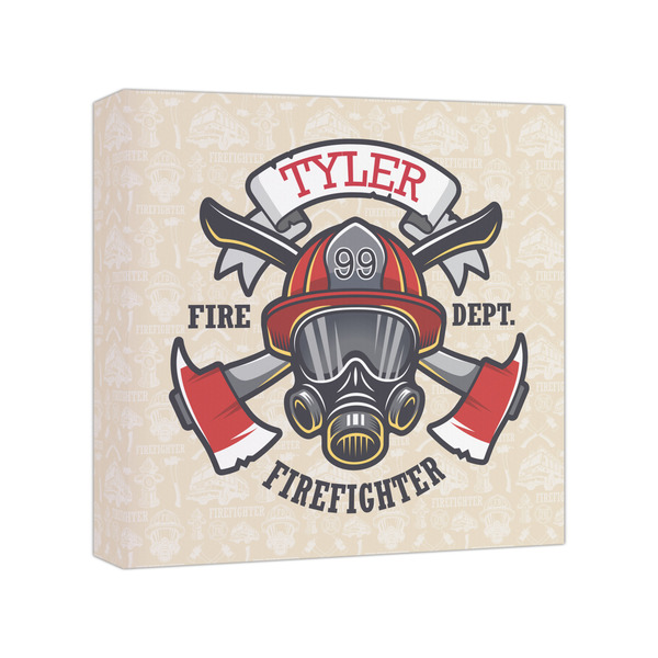 Custom Firefighter Canvas Print - 8x8 (Personalized)