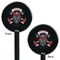 Firefighter Black Plastic 5.5" Stir Stick - Double Sided - Round - Front & Back