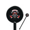 Firefighter Black Plastic 5.5" Stir Stick - Round - Closeup