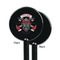 Firefighter Black Plastic 5.5" Stir Stick - Single Sided - Round - Front & Back