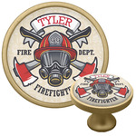 Firefighter Cabinet Knob - Gold (Personalized)