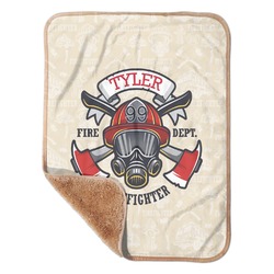 Firefighter Sherpa Baby Blanket - 30" x 40" w/ Name or Text