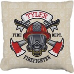 Firefighter Faux-Linen Throw Pillow 20" (Personalized)