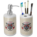 Firefighter Ceramic Bathroom Accessories Set (Personalized)